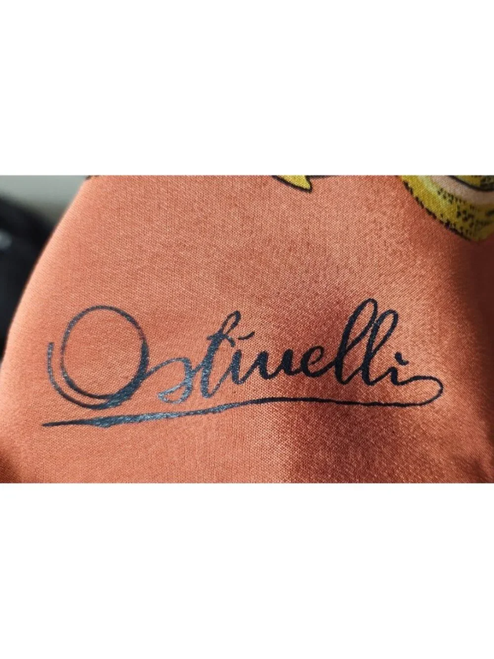 Ostinelli 100% Silk Scarf Floral Baroque Coral 33in x 33 in Made in Como